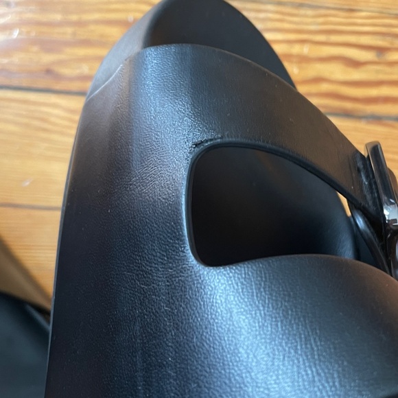 Balenciaga Black Double Buckle Slides - Picture 6 of 7